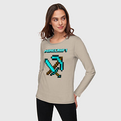 Лонгслив хлопковый женский Minecraft, цвет: миндальный — фото 2