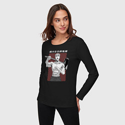 Лонгслив хлопковый женский Эйкити Онидзука, цвет: черный — фото 2