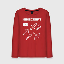 Лонгслив хлопковый женский Minecraft, цвет: красный