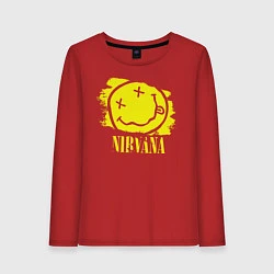 Лонгслив хлопковый женский Nirvana Smile, цвет: красный