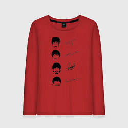 Лонгслив хлопковый женский The Beatles автографы, цвет: красный