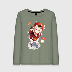 Лонгслив хлопковый женский Милая Кли, цвет: авокадо