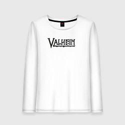 Лонгслив хлопковый женский Valheim logo, цвет: белый