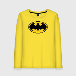 Лонгслив хлопковый женский Batman 8 bit, цвет: желтый