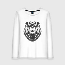 Женский лонгслив Русский медведь в очках
