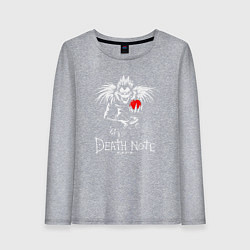 Лонгслив хлопковый женский DEATH NOTE ТЕТРАДЬ СМЕРТИ, цвет: меланж