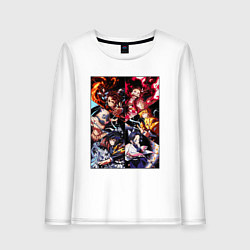 Лонгслив хлопковый женский КЛИНОК РАССЕКАЮЩИЙ ДЕМОНОВ, цвет: белый