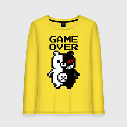 Лонгслив хлопковый женский MONOKUMA GAME OVER, цвет: желтый