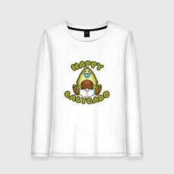 Лонгслив хлопковый женский Беременный Авокадо Малыш, цвет: белый