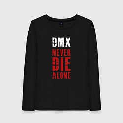Лонгслив хлопковый женский DMX - Never die alone, цвет: черный