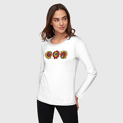 Лонгслив хлопковый женский На скейте в бесконечность, цвет: белый — фото 2
