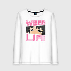 Лонгслив хлопковый женский Weeb life, цвет: белый