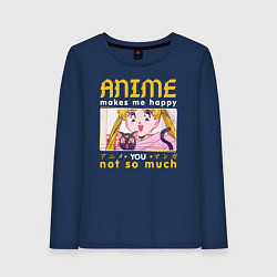 Женский лонгслив Anime makes me happy