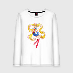 Лонгслив хлопковый женский Sailor Moon Kawaii, цвет: белый