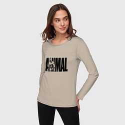 Лонгслив хлопковый женский ANIMAL ЭНИМАЛ, цвет: миндальный — фото 2