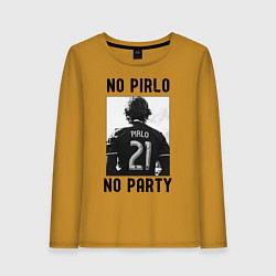 Лонгслив хлопковый женский No Pirlo no party, цвет: горчичный