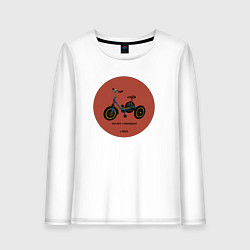 Лонгслив хлопковый женский Ретро велосипед, цвет: белый