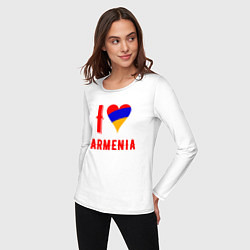 Лонгслив хлопковый женский I Love Armenia, цвет: белый — фото 2