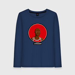 Лонгслив хлопковый женский Retro Jordan, цвет: тёмно-синий