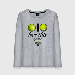 Лонгслив хлопковый женский Я люблю теннис, цвет: меланж
