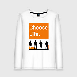 Лонгслив хлопковый женский Choose Life, цвет: белый