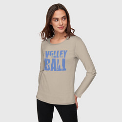 Лонгслив хлопковый женский Volley Ball, цвет: миндальный — фото 2