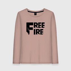 Лонгслив хлопковый женский Free Fire big logo, цвет: пыльно-розовый