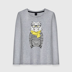 Женский лонгслив Hipster Cat