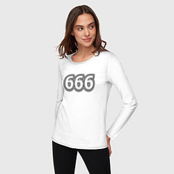 Лонгслив хлопковый женский 666, цвет: белый — фото 2