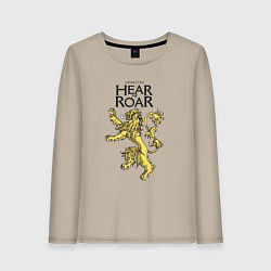 Лонгслив хлопковый женский Lannister Hear me Roar, цвет: миндальный