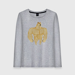 Женский лонгслив Мем собака качок DOGE