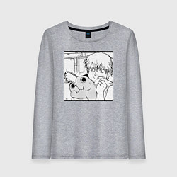 Женский лонгслив Человек — бензопила