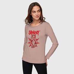 Лонгслив хлопковый женский Slipknot Slip Goats Art, цвет: пыльно-розовый — фото 2