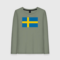 Женский лонгслив Швеция Флаг Швеции