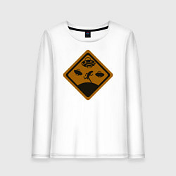 Лонгслив хлопковый женский Похищение банана, цвет: белый