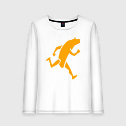Лонгслив хлопковый женский Бегущий банан, цвет: белый