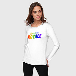 Лонгслив хлопковый женский Rainbow Royale, цвет: белый — фото 2