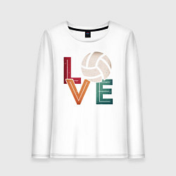 Лонгслив хлопковый женский Любовь - Волейбол, цвет: белый