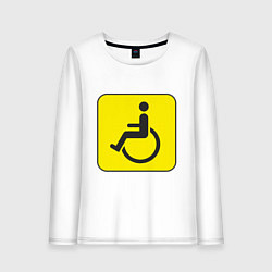 Лонгслив хлопковый женский Знак Инвалид, цвет: белый
