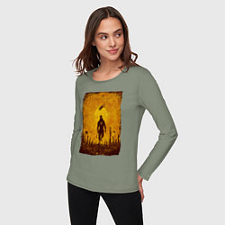 Лонгслив хлопковый женский FREEMAN HALF-LIFE 2 Z, цвет: авокадо — фото 2