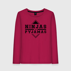 Лонгслив хлопковый женский Ninjas In Pyjamas, цвет: маджента