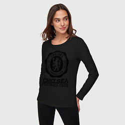 Лонгслив хлопковый женский Chelsea FC: Emblem, цвет: черный — фото 2