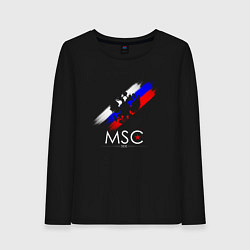 Лонгслив хлопковый женский Russia Our Side New 202223, цвет: черный