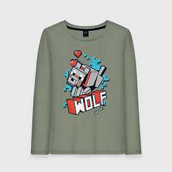 Женский лонгслив Майнкрафт Волк, Minecraft Wolf