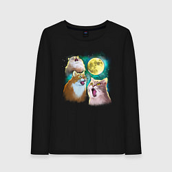 Женский лонгслив Котики воют на Луну