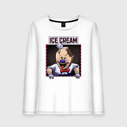 Лонгслив хлопковый женский ЗЛОЙ МОРОЖЕНЩИК, цвет: белый