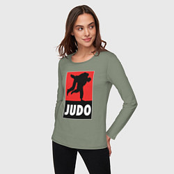 Лонгслив хлопковый женский Judo, цвет: авокадо — фото 2