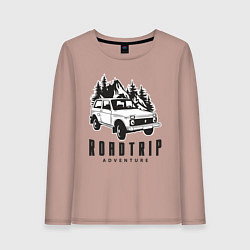 Лонгслив хлопковый женский Niva roadtrip, цвет: пыльно-розовый