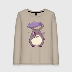 Женский лонгслив Кавайный Тоторо с зонтиком