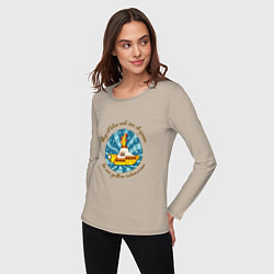 Лонгслив хлопковый женский Yellow Submarine The Beatles, цвет: миндальный — фото 2